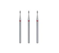 STALEKS PRO Set 3 frese diamantate per cuticole, 3,4 x 1,6 mm. Forma di oliva (grana fine)