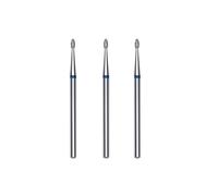 STALEKS PRO Set 3 frese diamantate per cuticole, 3,4 x 1,6 mm. Forma di oliva (grana media)