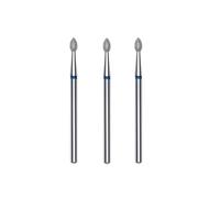 STALEKS PRO Set 3 frese diamantate per cuticole, 4,5 x 2,5 mm. Forma di oliva (grana media)