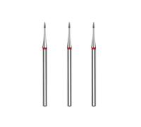 STALEKS PRO Set 3 frese diamantate per cuticole a forma di mini fiamma (grana fine)