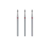 STALEKS PRO Set di 3 frese diamantate per cuticole, 4 x 1,8 mm. Forma di oliva (grana fine)
