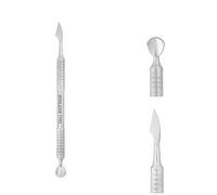 STALEKS PRO - Spingicuticole per Manicure e Pedicure (Pusher arrotondato Curvo + Coltello Remover) Expert 52 Type 2, PE-52/2