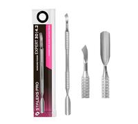 STALEKS PRO Spingitore per cuticole doppie. Punta asta inclinata + spingitore arrotondato largo. Manicure e pedicure. Acciaio inossidabile. Expert 30/4.2