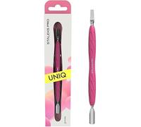 STALEKS PRO UNIQ Gummy PQ-10/5 - Spingitore per manicure con manico in silicone (spingi stretto arrotondato e lama dritta)