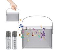 Stalf Macchina karaoke, impianto di cantazione con 2 microfoni, canto microfono macchina partito altoparlante con regolazione altezza bassa, lunga durata 8 ore di riproduzione accessori