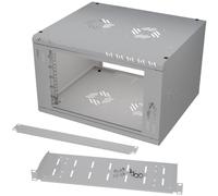 Stalflex Armadio di rete STANDARD 19 Pollici 6U 450mm set con 150mm Ripiano rack 19 e Pannello bianco - Realizzato in Acciaio - un set completo per la vostra sala server