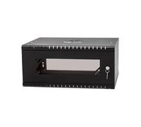 Armadio rack 19" 4U 450mm a Parete Nero RAL9005 Sportello in Vetro Reversibile