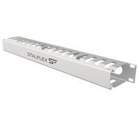 Stalflex Cable management organizer cavi 19 Pollici 1U - Realizzato in acciaio - Canalina passacavi per fili, strisce di cavo - Mantenere armadio di rete pulito e ordinato