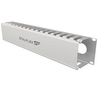 Stalflex Cable management organizer cavi 19 Pollici 2U - Realizzato in acciaio - Canalina passacavi per fili, strisce di cavo - Mantenere armadio di rete pulito e ordinato