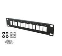 Stalflex Patch panel STANDARD 10 Pollici 1U - 12 fessure chiave di volta Patch panel rack 19 - Realizzato in acciaio - Patchpanel per RJ45