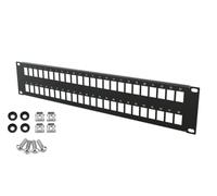 Stalflex Patch panel STANDARD 19 Pollici 2U - 48 fessure chiave di volta Patch panel rack 19 - Realizzato in acciaio - Patchpanel per RJ45