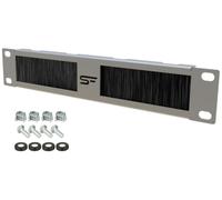 Stalflex Piastra a Spazzola per Rack Server 10 Pollici 1u - Montaggio a Armadio Rack Realizzato in Metallo per Impieghi Gravosi - Passacavo a spazzola con Organizer Scrivania incorporato