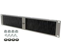 Stalflex Piastra a Spazzola per Rack Server 19 Pollici 2u - Montaggio a Armadio Rack Realizzato in Metallo per Impieghi Gravosi - Passacavo a spazzola con Organizer Scrivania incorporato