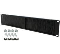 Stalflex Piastra a Spazzola per Rack Server 19 Pollici 2u - Montaggio a Armadio Rack Realizzato in Metallo per Impieghi Gravosi - Passacavo a spazzola con Organizer Scrivania incorporato