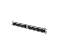 Stalflex Piastra a Spazzola per Rack Server 1u 19 Pollici - Montaggio a Armadio Rack Realizzato in Metallo per Impieghi Gravosi - Passacavo a spazzola con Organizer Scrivania incorporato