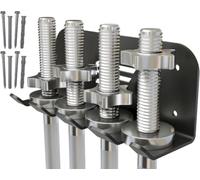 STALFLEX Supporto per Bilanciere - 4 Alloggiamento - Carico Massimo 400 kg - Supporto da Parete in Acciaio per Bilanciere - Rastrelliera da Parete per Manubri per Home Gym e Palestra