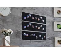 STALFORM 3 x Lavagna Magnetica da Parete in Acciaio Nera 80x22 cm, Black Memo-Board, Pannello Magnetico per Calamite, Lavagna da Cucina, Ufficio, Camera dei Bambini
