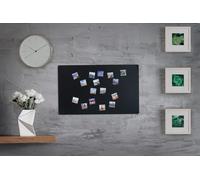 STALFORM Lavagna Magnetica da Parete in Acciaio Nera 75x49 cm, Black Memo-Board, Pannello Magnetico per Calamite, Lavagna da Cucina, Ufficio, Camera dei Bambini
