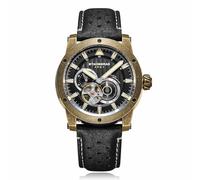 Stalingrad Red Army Automatico Acciaio Pelle Nero Ottone Zaffiro Militare Orologio Uomo