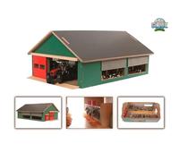 Stalla In Legno Verde 1/32 Per Bambini Con Rete Antivento 610250