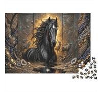 Stallion NeroPuzzle Classico 1000 Pezzi Cartone Riciclato Porta Runa Vintage Allenamento Cognitivo Anziani, Attività Indoor, Regalo Compleanno 38x26cm/1000pcs