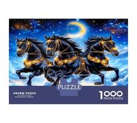 Stallions Star Sky 1000 Pezzi Bundle Puzzle Cosmic Horse Power Puzzle Premium Cartone Qualità - Anziani Appassionati, Allenamento Concentrazione, Regalo Inaugurazione E Pause Ufficio 38x26cm/1000pcs