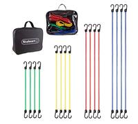 Stalwart 75-CAR1053 - Assortimento di 4 misure - 45,7 cm, 61 cm, 81,3 cm, 101,6 cm, con borsa per riporre oggetti, ganci per camion, rimorchi, ATV e altro, set da 16 pezzi, colori assortiti