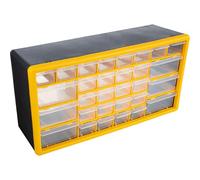 Stalwart Organizer per piccole parti in plastica con 30 cassetti, da scrivania o da parete, per organizzare hardware, artigianato, garage o aula (giallo)