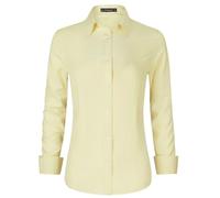 Stamain Camicia Donna Manica Lunga No Stiro Blusa Elegante Regular Fit Camicetta Classica per Ufficio Lavoro Cerimonia vestibilità Comoda Beige XL