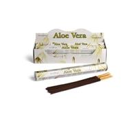 Stamford - Bastoncini di incenso all'aloe vera, 6 confezioni (120 bastoncini in totale) con bruciatore JRose, aroma fresco, calmante e rinfrescante, ideali per rilassamento, meditazione, yoga e