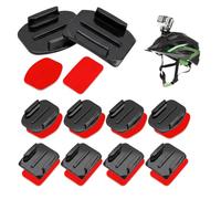 Stamlyn Kit di 10 supporti adesivi per casco, per GoPro Hero 13/12/11/10/9/8/7/6/5 Session e altre action camera, accessori di fissaggio per casco curvo e piatto