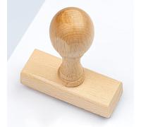 Stamp by Me | Timbro Aziendale Piccolo in legno personalizzato | in Gomma, per l'Azienda | Fino a 5 Righe di Testo | 12 Caratteri da Scegliere | 40x18mm