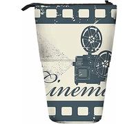 Stamp Cinema Matita Telescopica Astuccio per Cancelleria Penne Scatola di Immagazzinaggio con Chiusura a Cerniera per Donne Uomini Ragazzi Ragazze Film Classici Proiettore Immagine Impronta Vintage