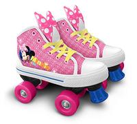 Stamp- Quad Skate Minnie PATINS 4 Ruote con Scarpa, Cartone Animato, Colore Rosa, Taille 28, J862028