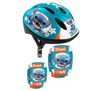 STAMP ST626507 Combo (Casco + Ginocchiere e gomitiere) Giovani Unisex, Blu, 50-56 cm