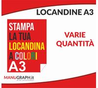 STAMPA 100 LOCANDINE A3 PUBBLICITARIE A COLORI SU CARTA 135 GR VARIE QUANTITà