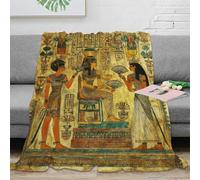 stampa 3D Ancient Egypt coperta da divano microfibra biancheria da letto non perde pelo coperta da relax morbida per regali per serate relax artistico Hieroglyphic 60x80inch(150x200cm)
