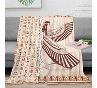stampa 3D Ancient Egypt coperta da pisolino microfibra biancheria da letto leggera coperta da viaggio compatta e morbida anti-pilling per viaggi arte Deco 80×90inch(200x230cm)