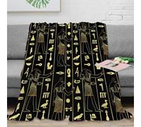 stampa 3D Ancient Egypt coperta termica microfibra biancheria da letto morbida plaid termico lavabile per regali di festa Hieroglyphic Pattern 70×80inch(180x200cm)