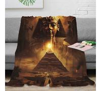 stampa 3D Ancient Egypt coperta termica microfibra biancheria da letto traspirante coperta termica per regali per persone amanti del calore Mystical Pyramid arte 70×80inch(180x200cm)