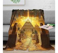 stampa 3D Ancient Egypt s coperta in pile microfibra biancheria da letto calda coperta per aria condizionata leggera per uffici giovanili Pyramid landscape ar 40x50inch(100x130cm)