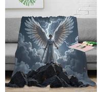 stampa 3D angel wings coperta in pile microfibra biancheria da letto morbida e calda coperta termica traspirante lavabile in lavatrice per freddo invernale divine fantasy arte 80×90inch(200x230cm)