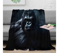 stampa 3D angry gorilla plaid microfibra biancheria da letto morbido e caldo coperta per aria condizionata soffice anti-pilling per interni scuro fantasy arte 70×80inch(180x200cm)