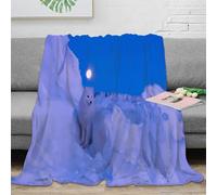 stampa 3D Arctic fox coperta da ufficio microfibra biancheria da letto elegante coperta da riposo morbida per regali per lavoratori Night wildlife scena 80×90inch(200x230cm)