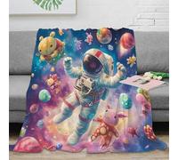 stampa 3D Astronaut floating coperta in pile biancheria da letto morbida e calda coperta termica traspirante lavabile in lavatrice per freddo invernale cartone animato space 80×90inch(200x230cm)