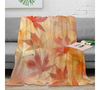 stampa 3D Autumn leaves overlay coperta da letto microfibra biancheria da letto soffice e calda coperta da divano lavabile per regali di benvenuto in casa Soft pastel autumn 50x60inch(127x152cm)
