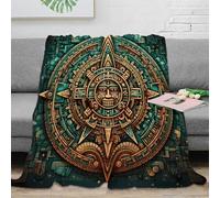 stampa 3D Aztec calendar coperta da camera da letto microfibra biancheria da letto anti-pilling plaid da camera morbido per regali per la camera Ancient Mesoamerican arte 50x60inch(127x152cm)