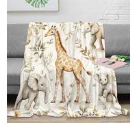 stampa 3D Baby animals coperta da viaggio microfibra biancheria da letto anti-pilling coperta da ufficio compatta e lavabile in lavatrice per ufficio Watercolor jungle theme 60x80inch(150x200cm)