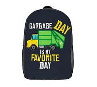 Stampa 3D Backpack Garbage Day Is My Favorite - Recycling Trash Garbage Truck Zaino Per La Scuola Impermeabile Zainetto Scuola Per Studenti, Trekking, Adulti, 42X32X14Cm