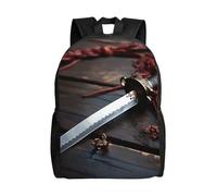 Stampa 3D Backpack Japan Samurai Sword Zaino Per Le Scuole Vintage Borsa Da Viaggio Per Trekking, Studenti, Adulti, 42X32X14Cm